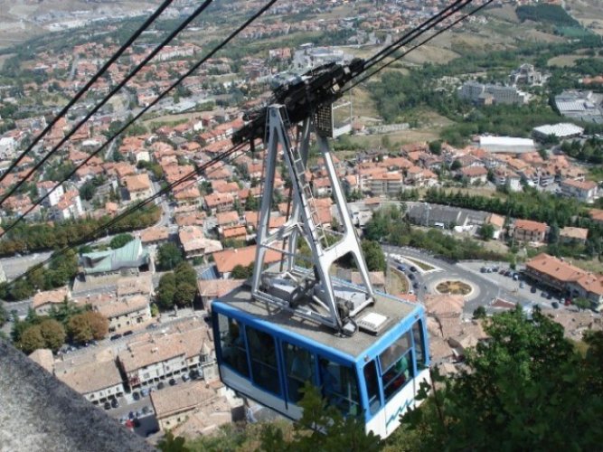 التلفريك بمدينة بورجو ماجوري في سان مارينو