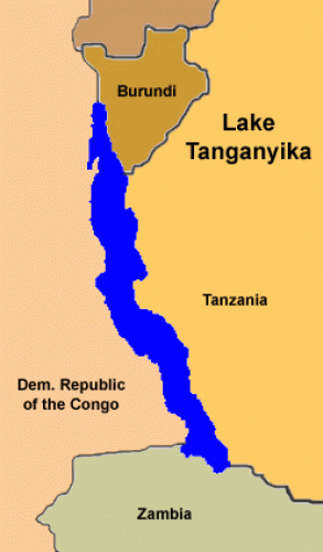 خريطة بحيرة تنجانيقا