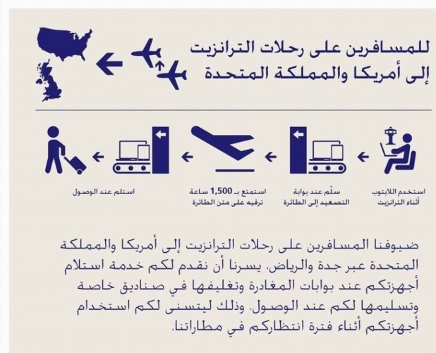  الخطوط السعودية تقديم خدمة استلام الأجهزة الإلكترونية 