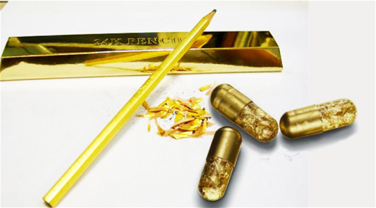 القلم الذهبي والحبوب الذهبية