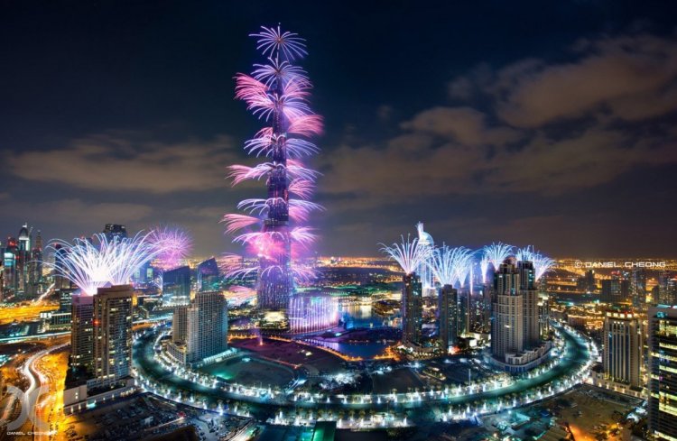 الاحتفال برأس السنة في برج خليفة