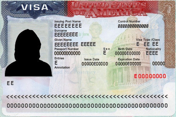 نموذج لتأشيرة سفر أمريكية