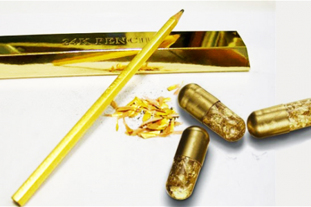 القلم الذهبي والحبوب الذهبية
