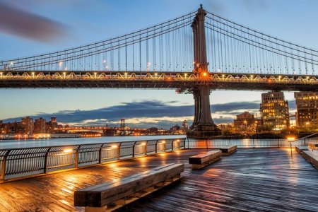 جسر مانهاتن المعلق في مدينة نيويورك